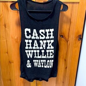 Black Graphic Tank Top